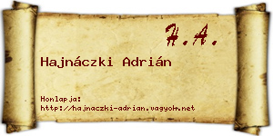 Hajnáczki Adrián névjegykártya